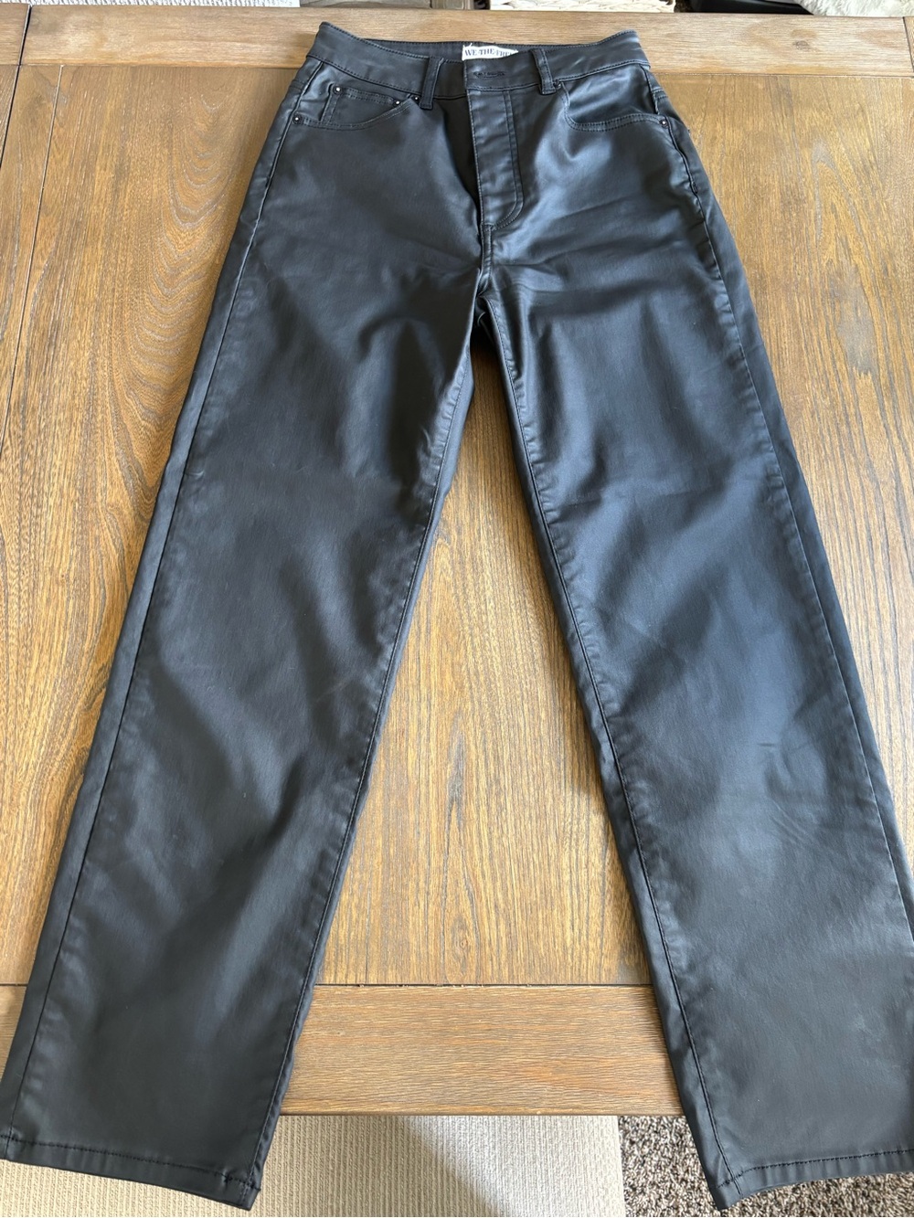 We The Free Coated Denim Faux Leather Pants - Black